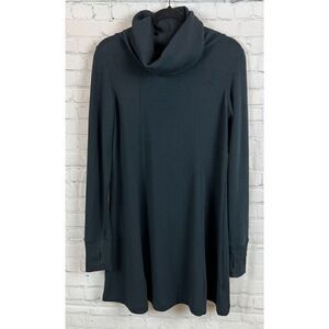 CABI gray graphite cowl neck fit&flare knit unlined dress size S